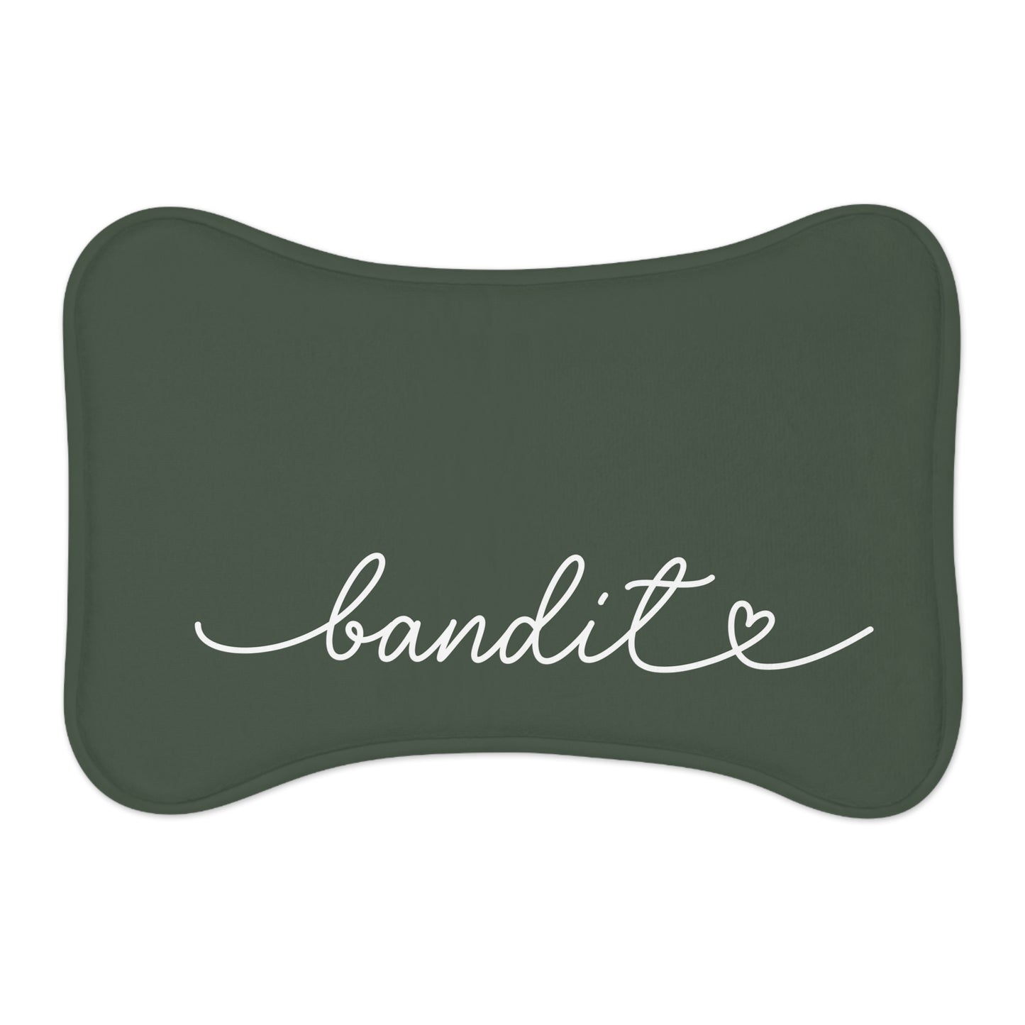 Personalized Forest Green Dog Food Mat