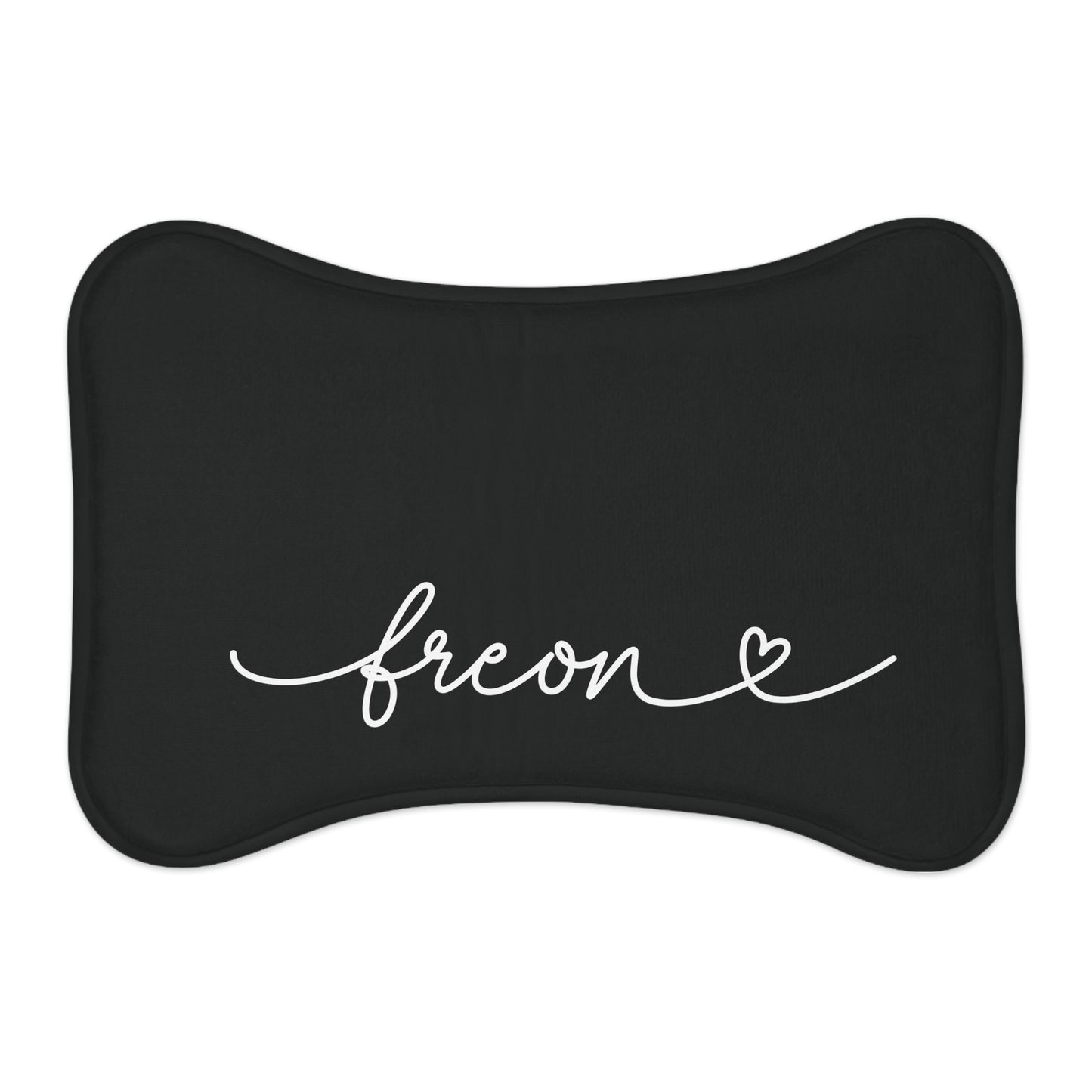 Personalized Black Dog Food Mat