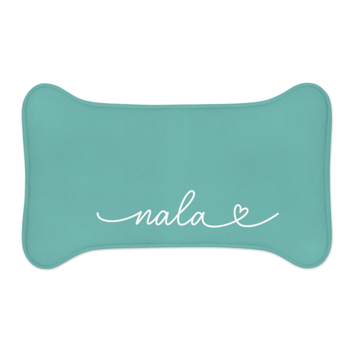 Personalized Turquoise Dog Food Mat