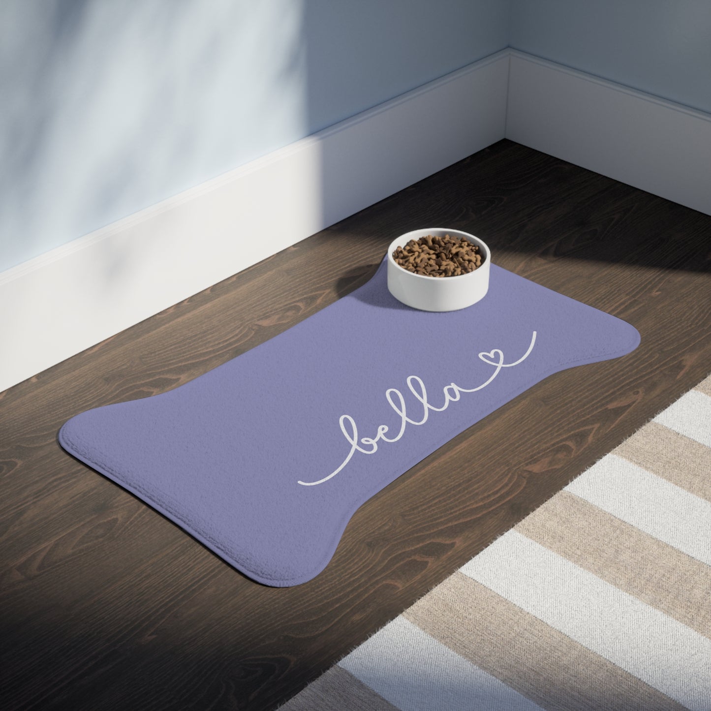 Personalized Lavender Dog Food Mat