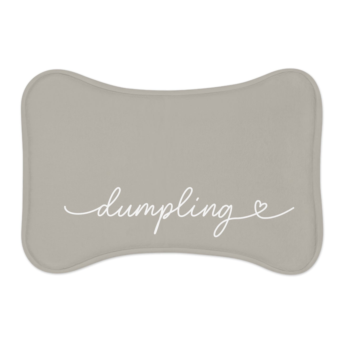 Personalized Stone Grey Dog Food Mat