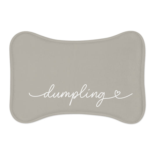 Personalized Stone Grey Dog Food Mat