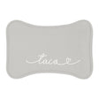 Personalized Soft Grey Dog Food Mat