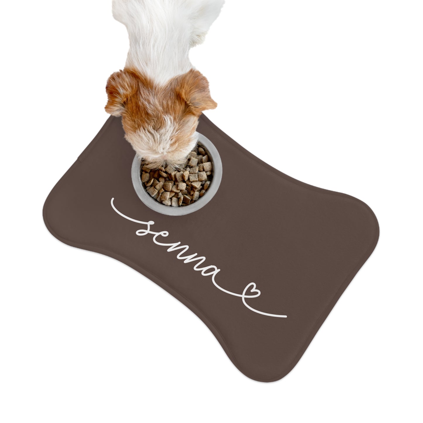 Personalized Chocolate Dog Food Mat