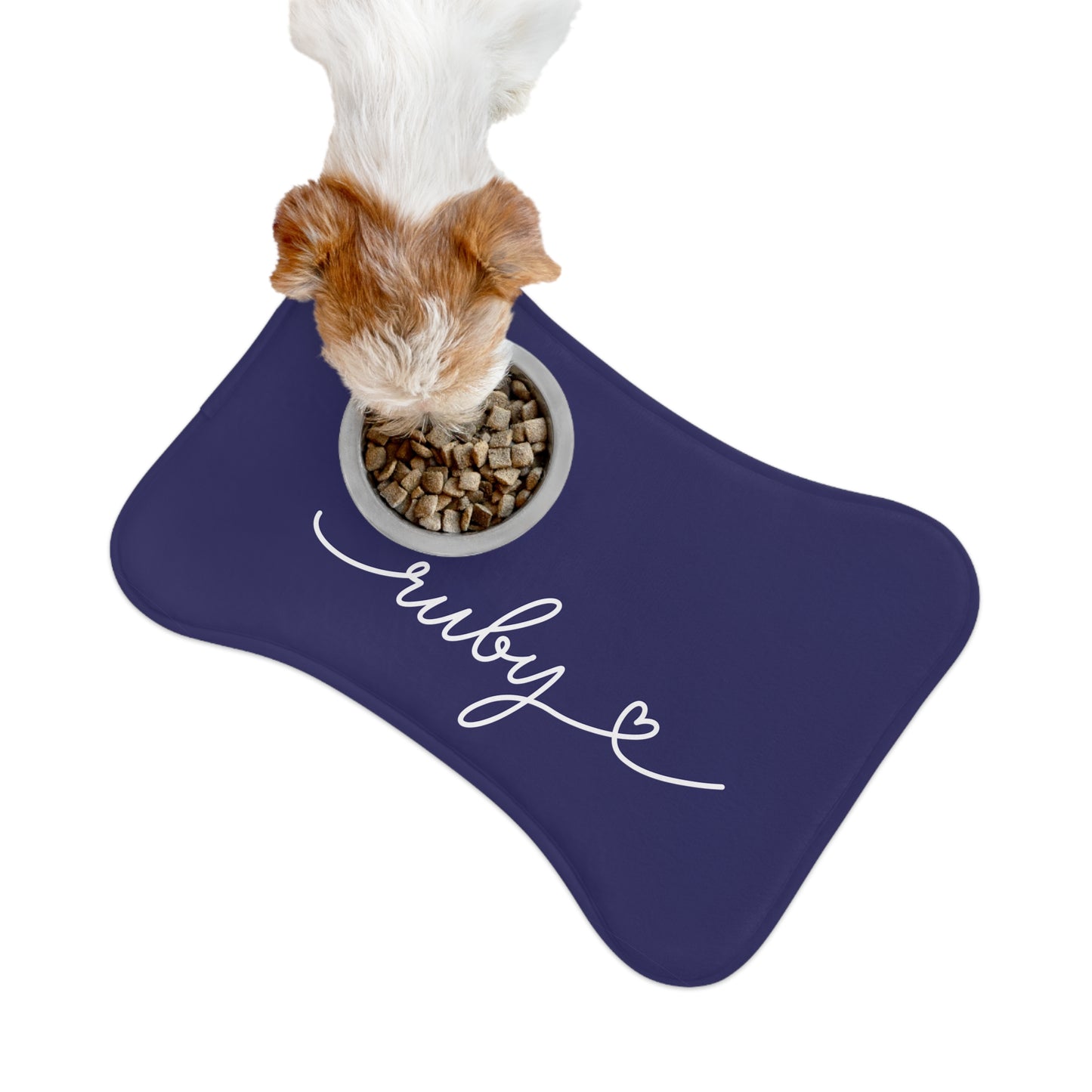 Personalized Violet Dog Food Mat