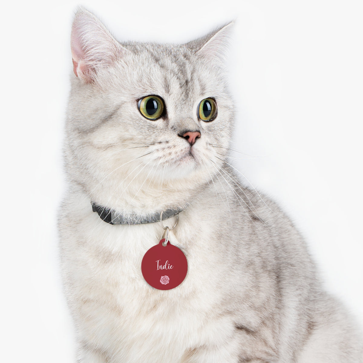 P003 red heart Name pet tag | Personalized Contact Info ID Tag