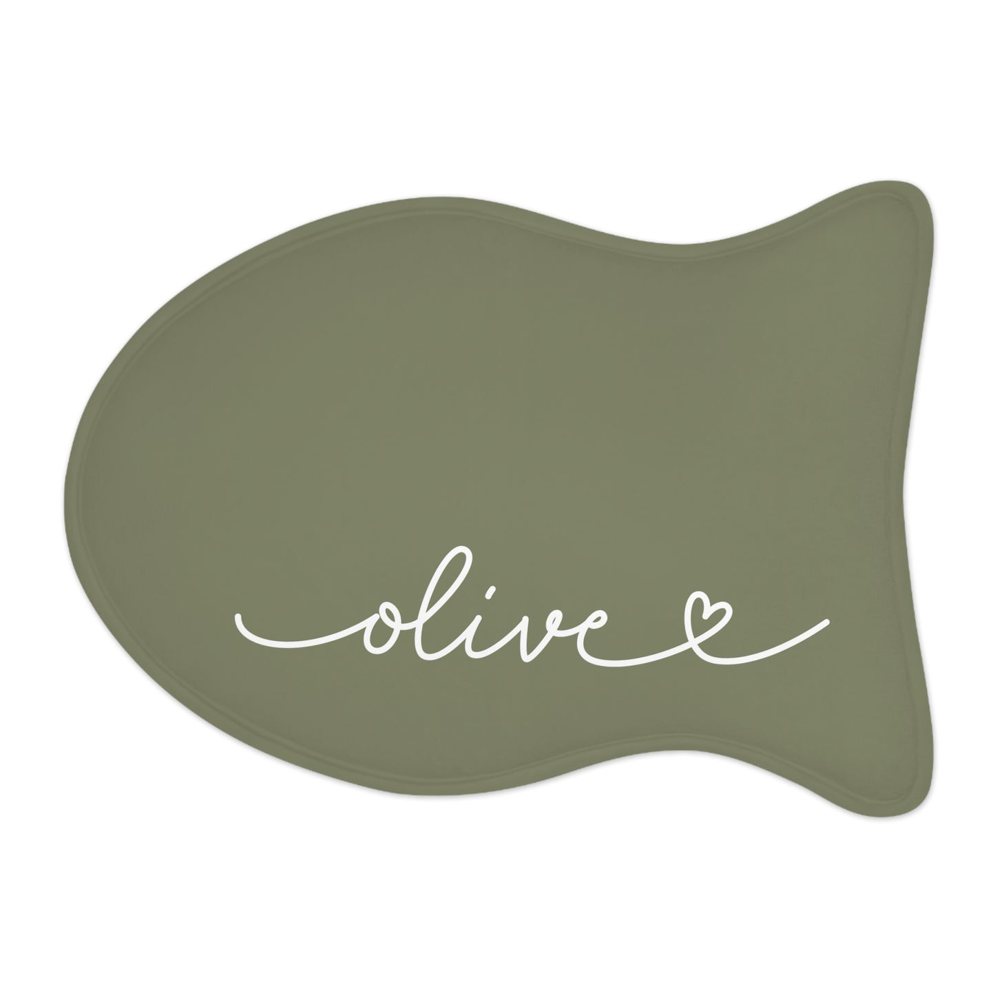 Personalized Olive Dog Food Mat