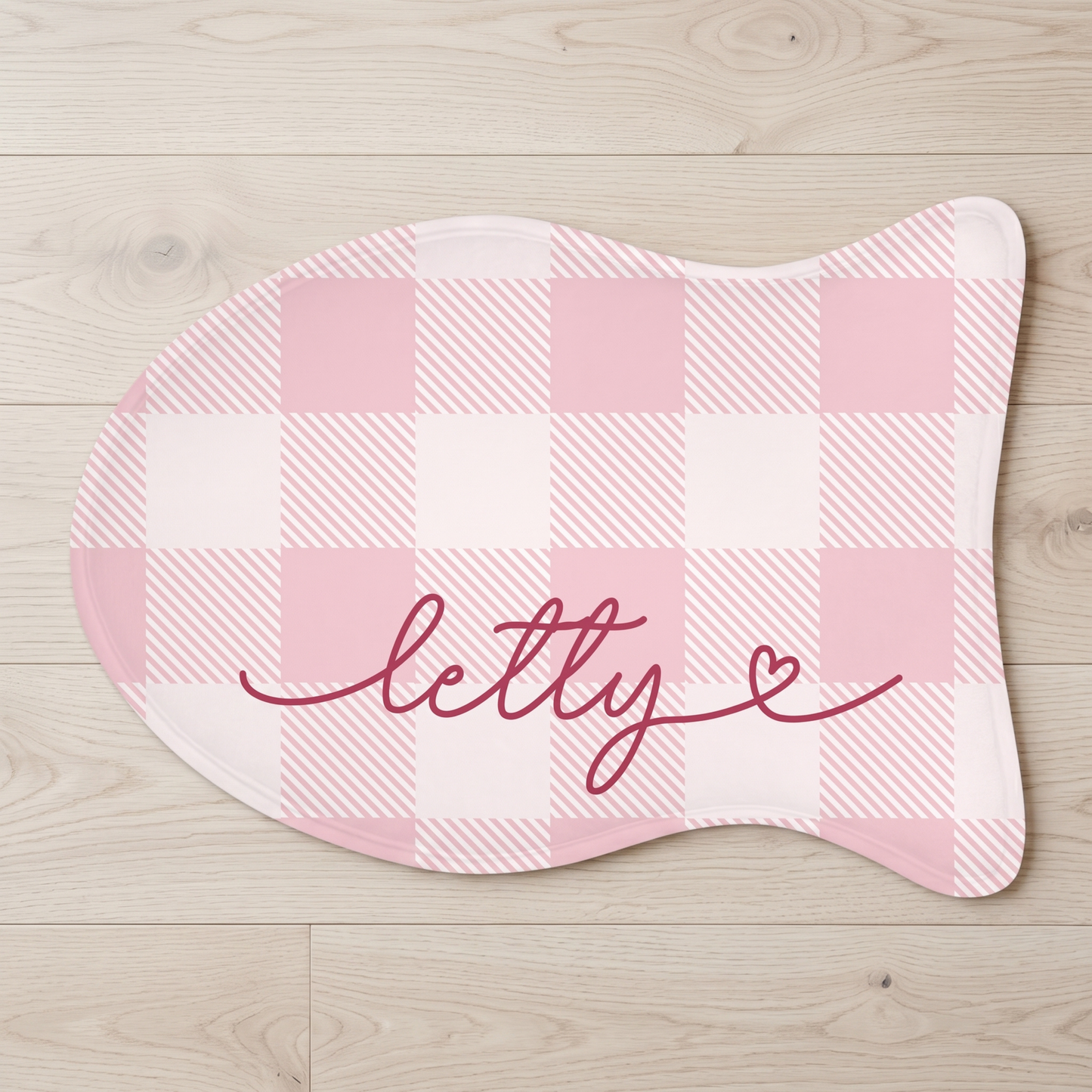 Personalized Pink Cat Food Mat