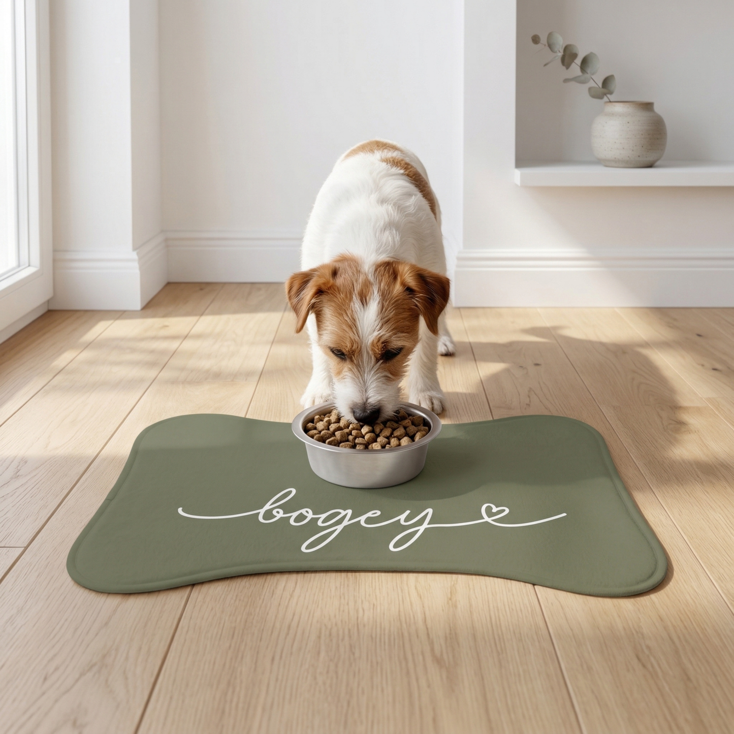 Custom Green Dog Food Mat