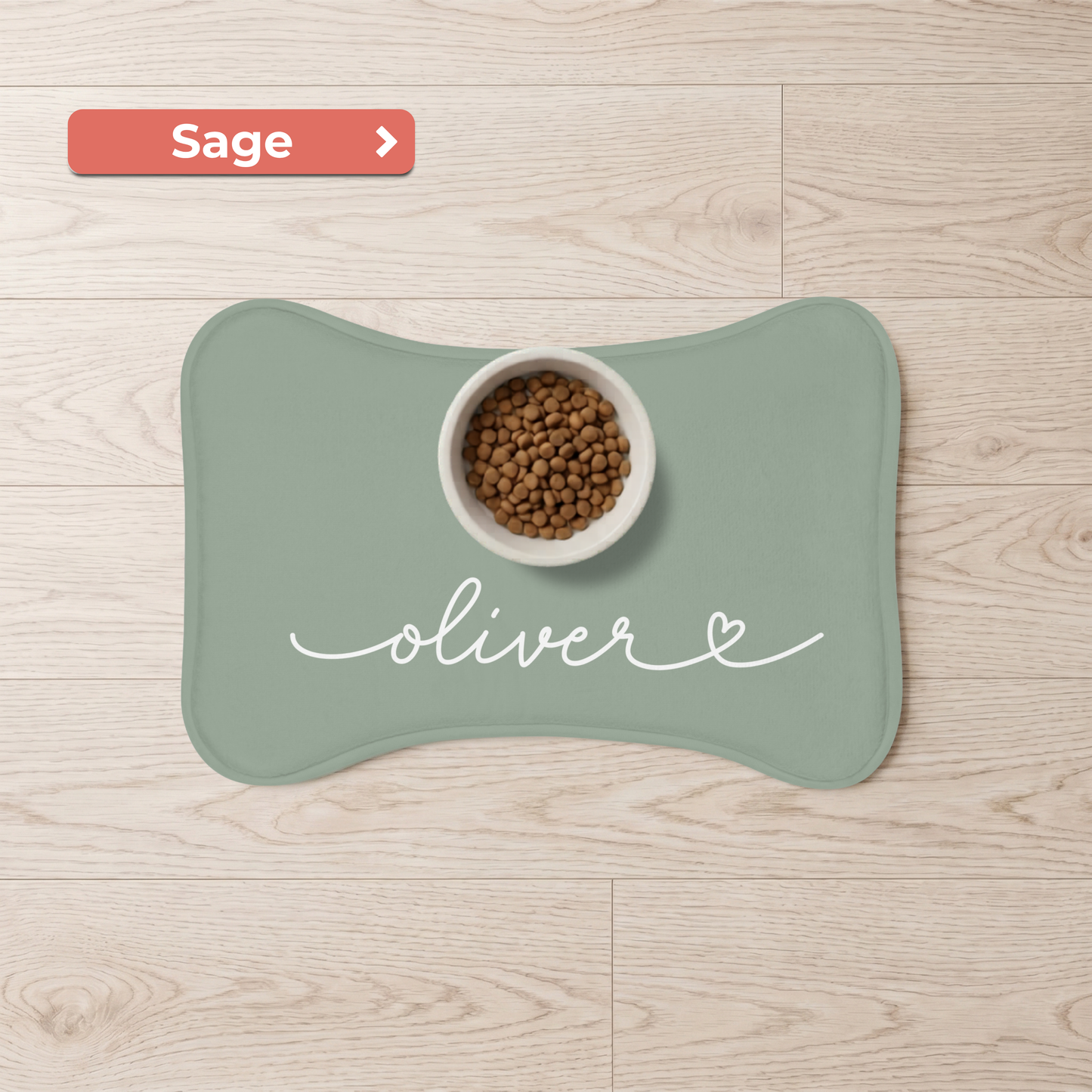 Custom Green Dog Food Mat