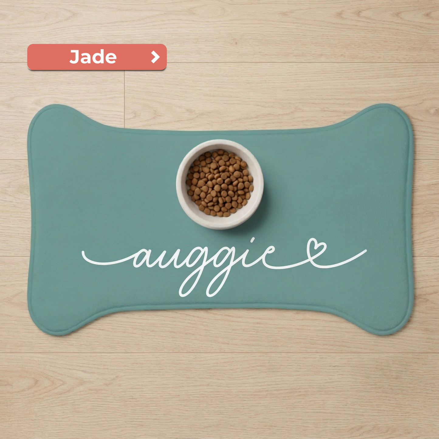Custom Green Dog Food Mat