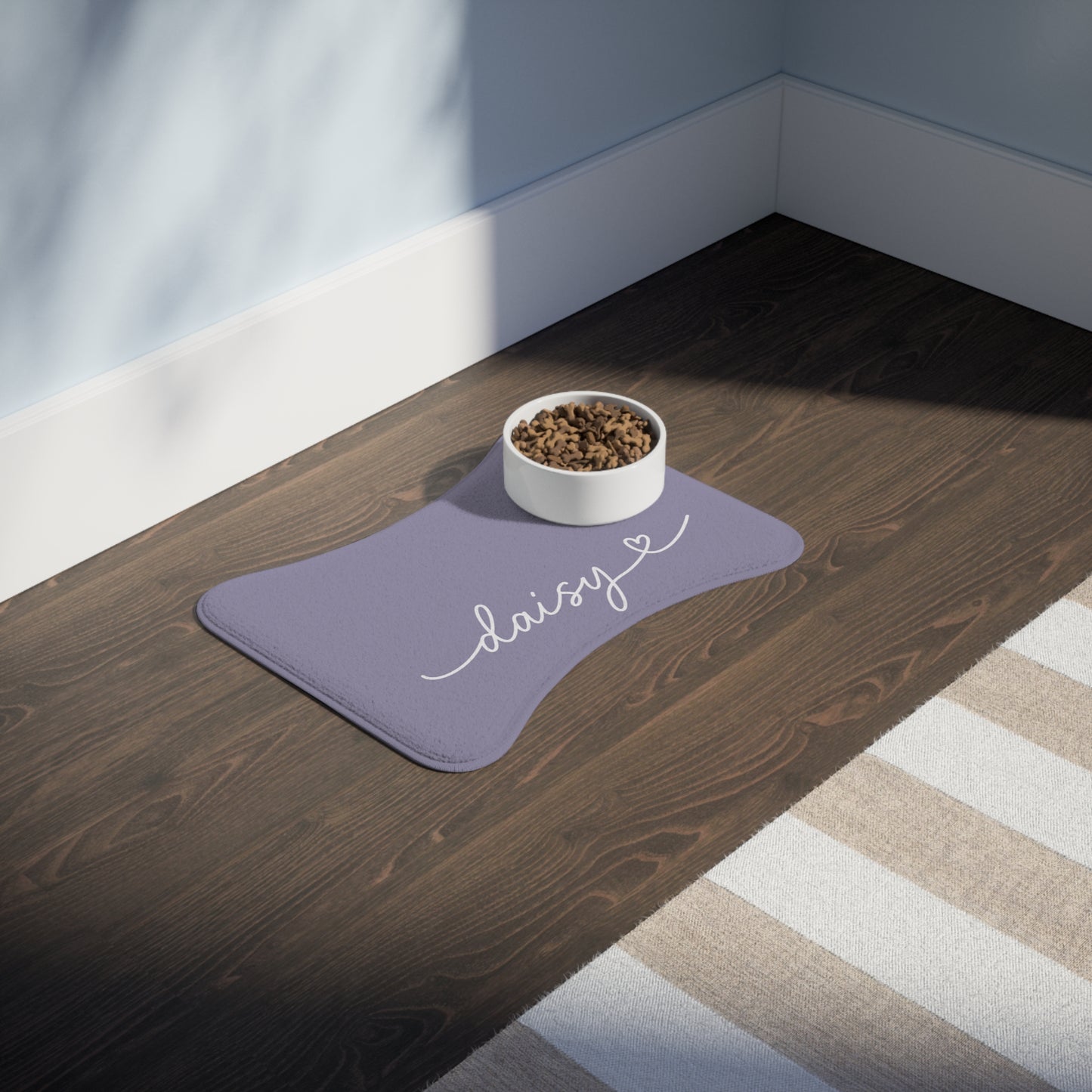 Personalized Berry Blush Dog Food Mat