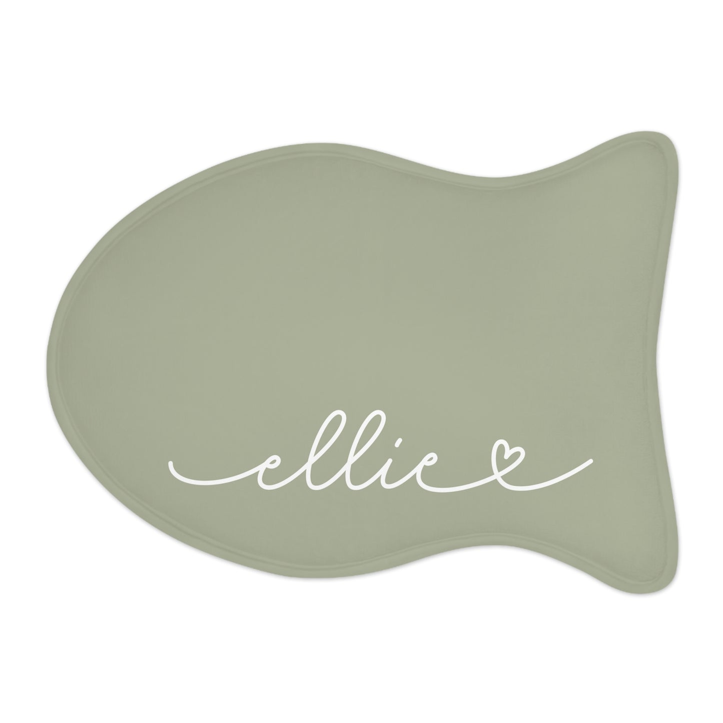 Personalized Sage Green Dog Food Mat