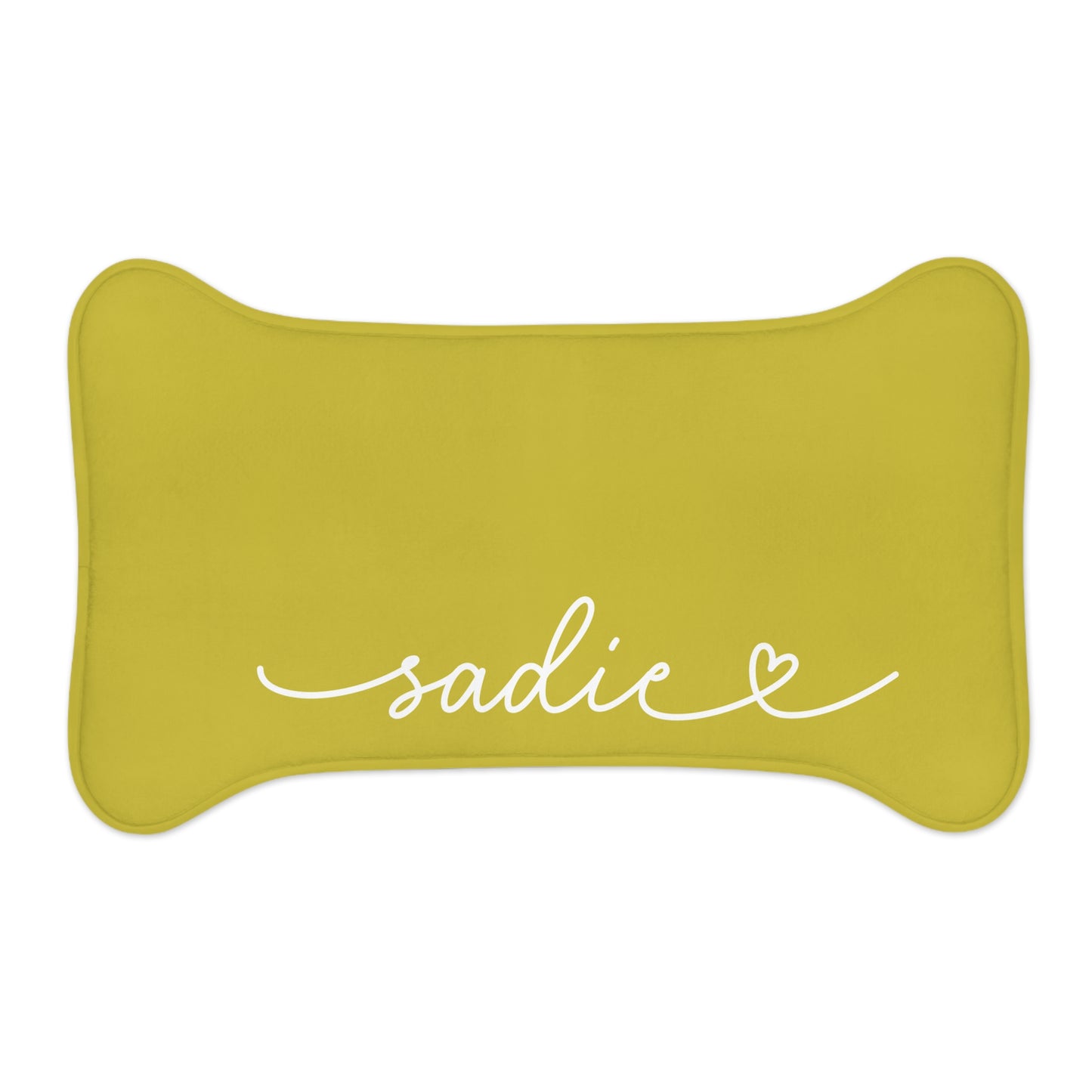 Personalized Mustard Dog Food Mat