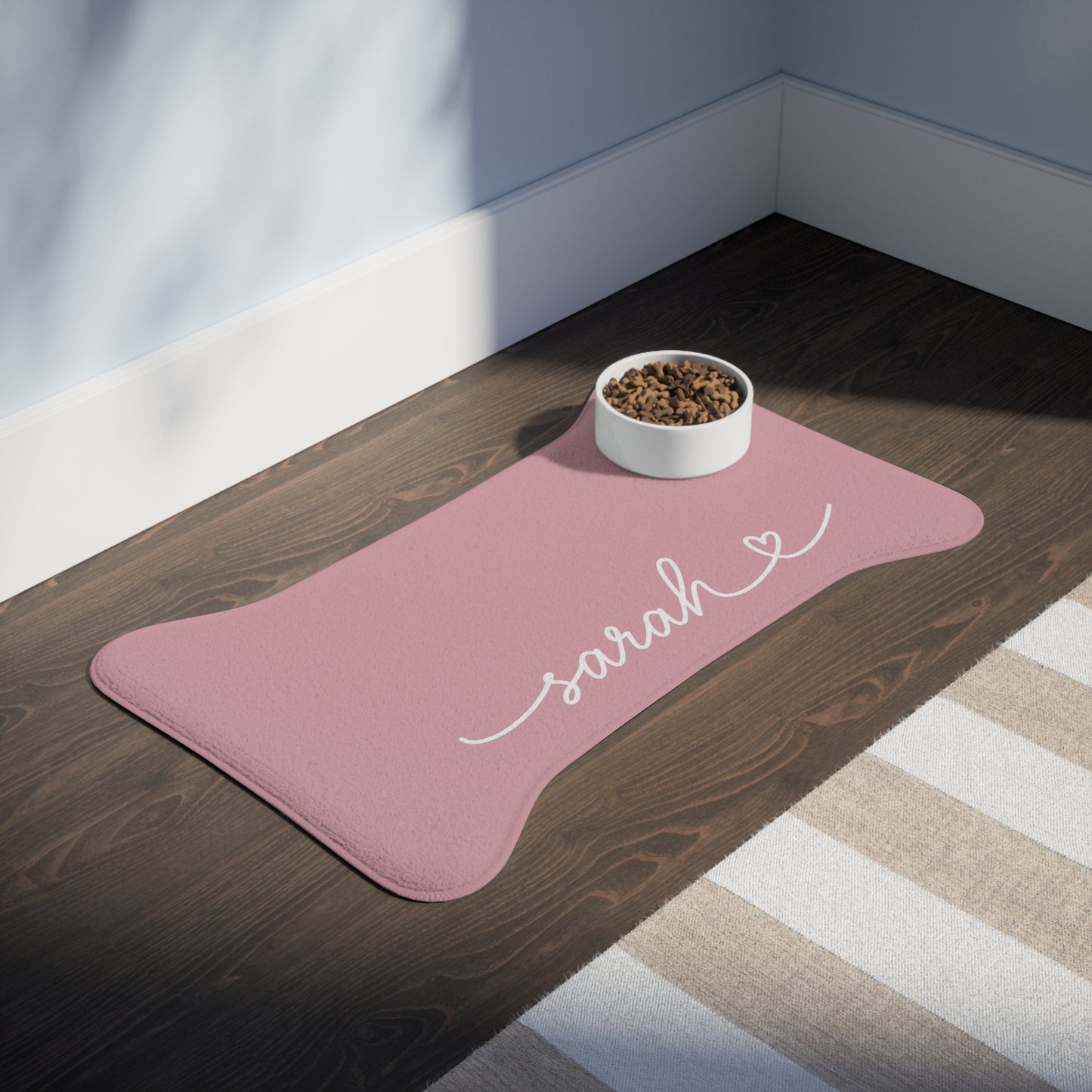 Personalized Mauve Dog Food Mat
