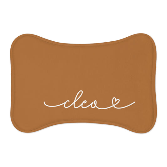 Personalized Cognac Dog Food Mat