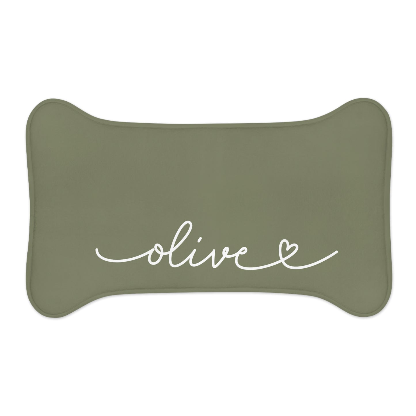 Personalized Olive Dog Food Mat