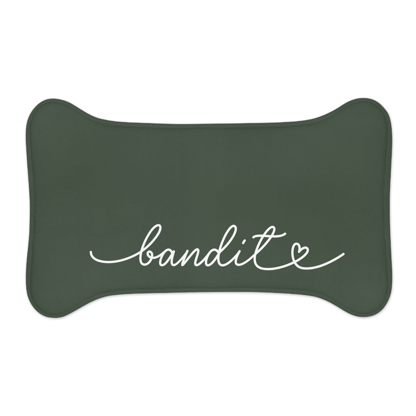 Personalized Forest Green Dog Food Mat