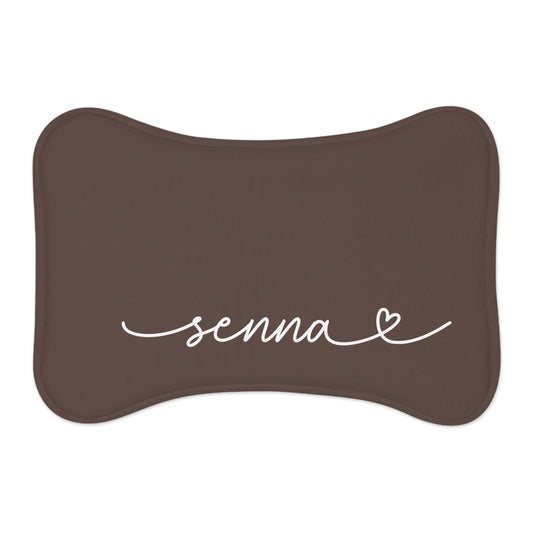 Personalized Chocolate Dog Food Mat