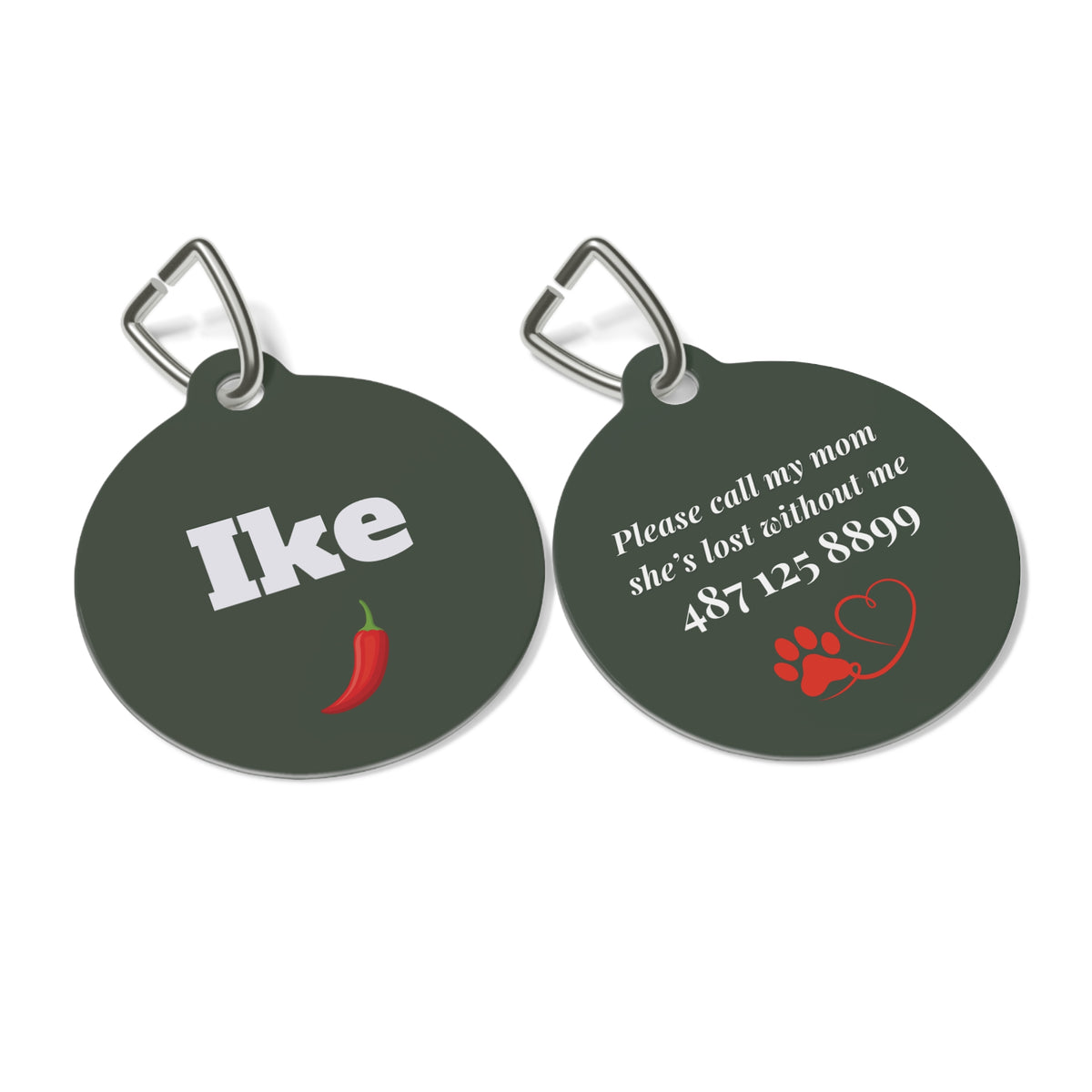 P004 green peper Name pet tag | Personalized Contact Info ID Tag