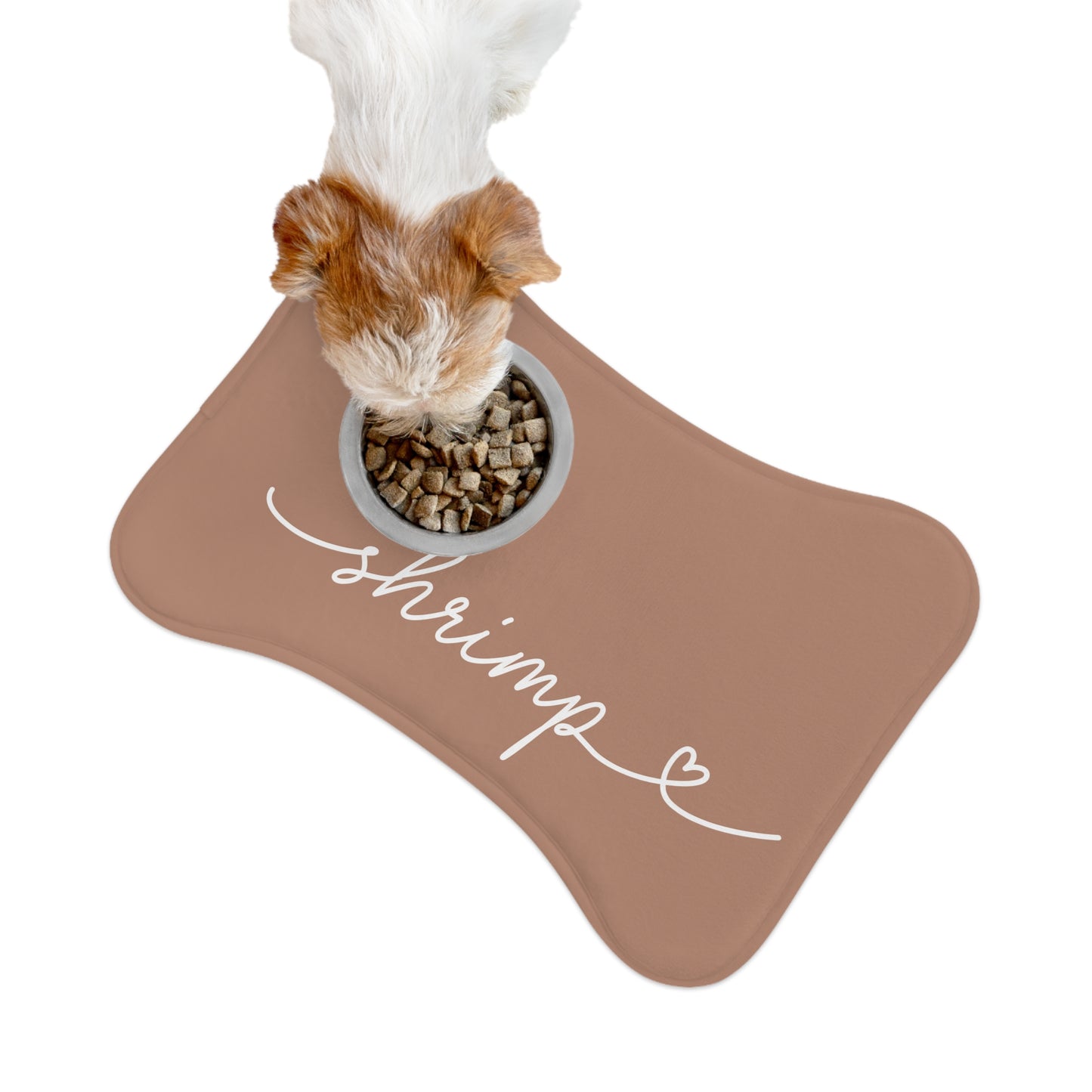 Personalized Light Brown Dog Food Mat