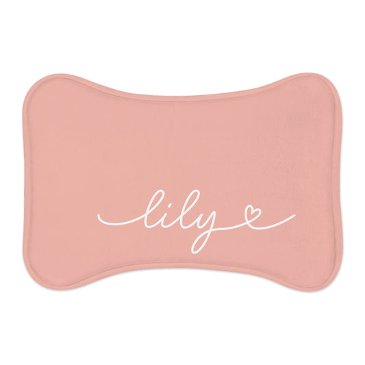 Personalized Coral Dog Food Mat