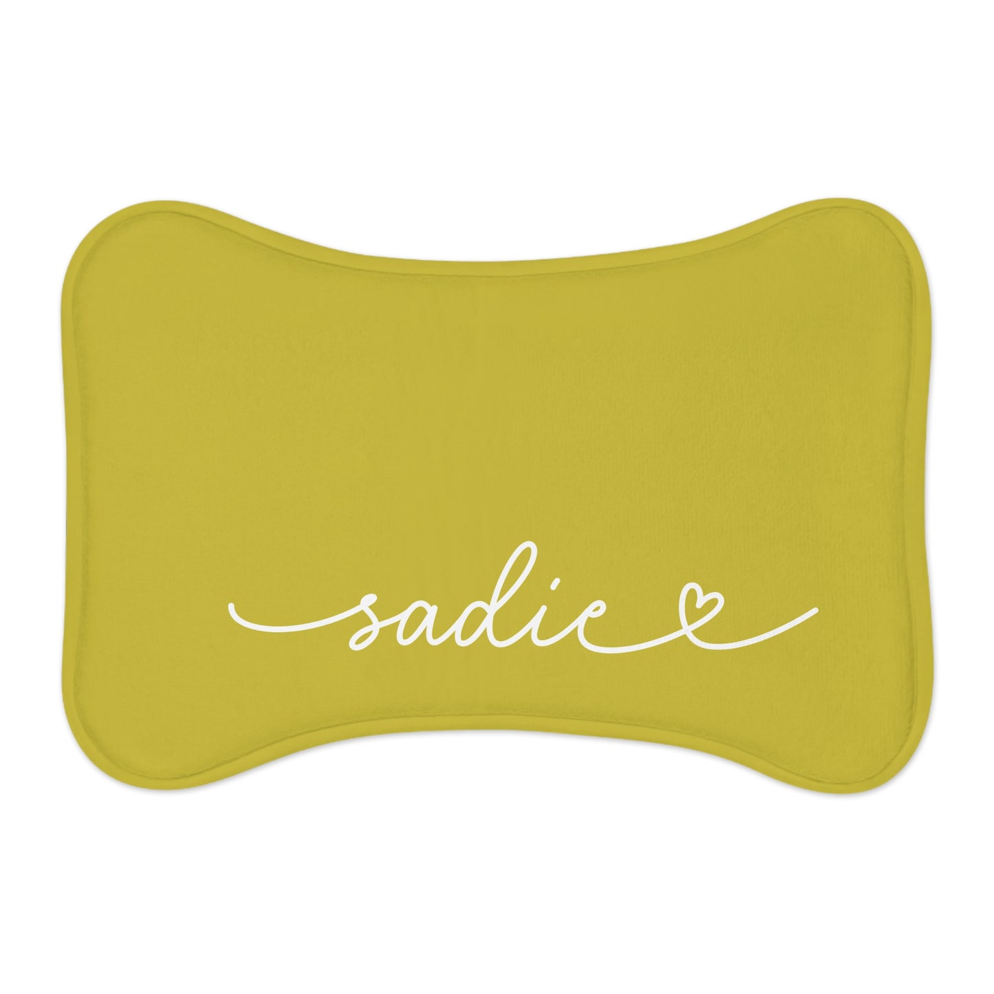 Personalized Mustard Dog Food Mat