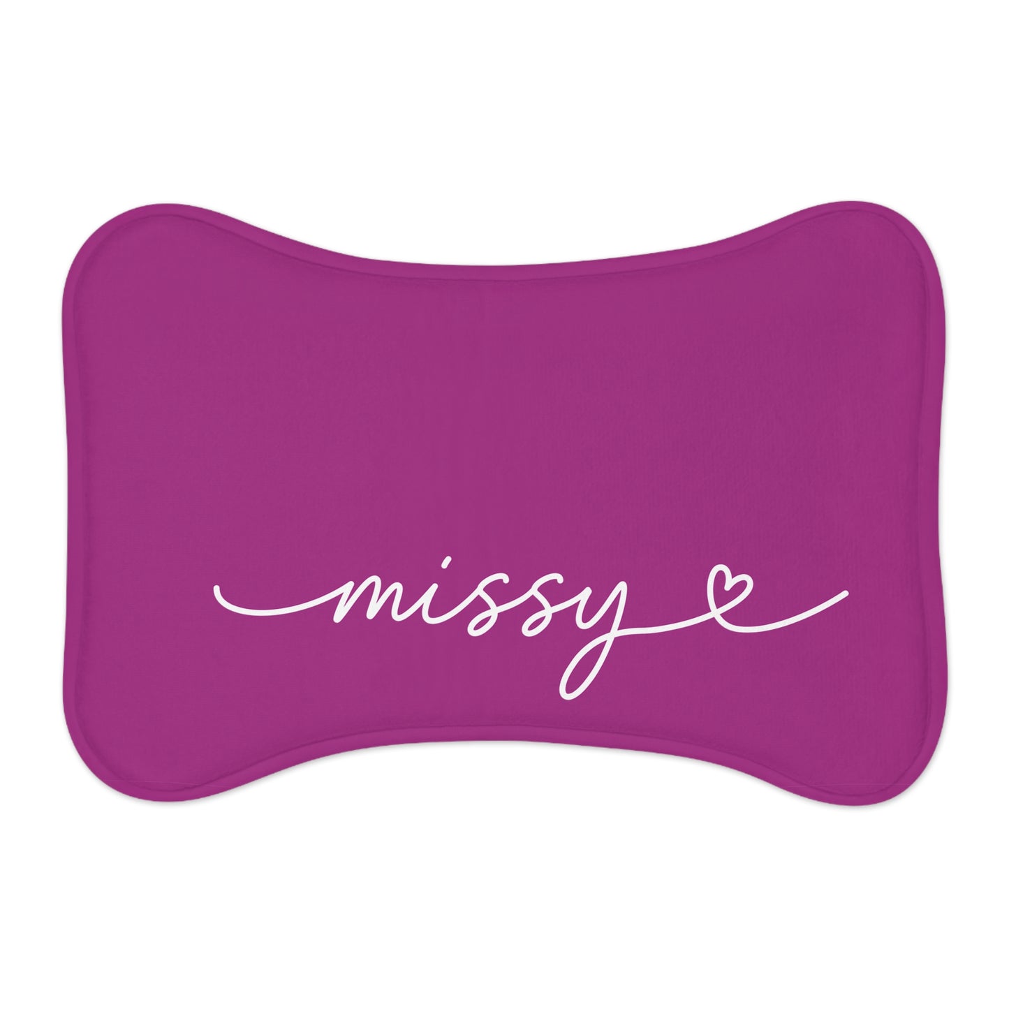 Personalized Magenta Dog Food Mat