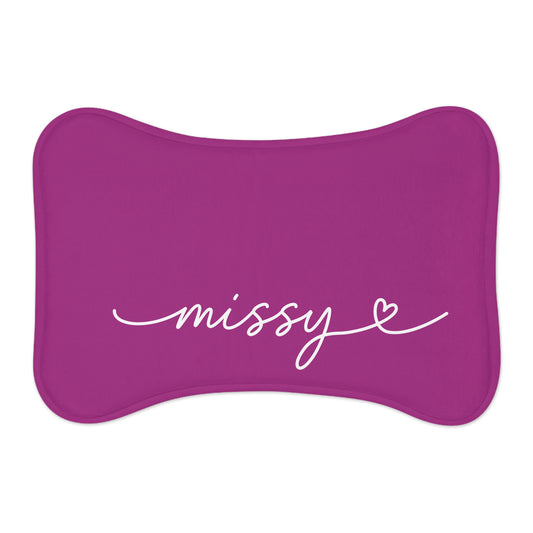 Personalized Magenta Dog Food Mat