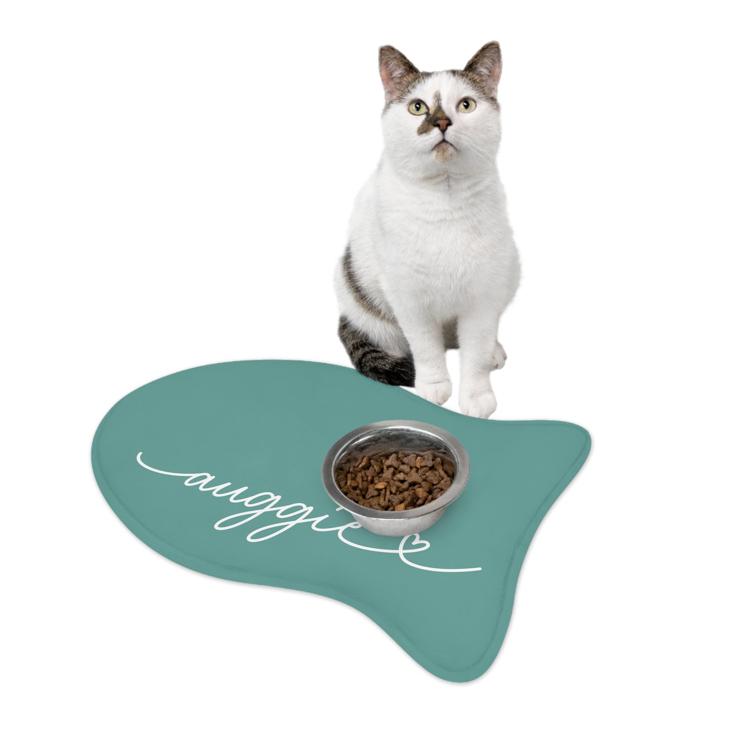 Personalized jade green dog food mat - gift idea