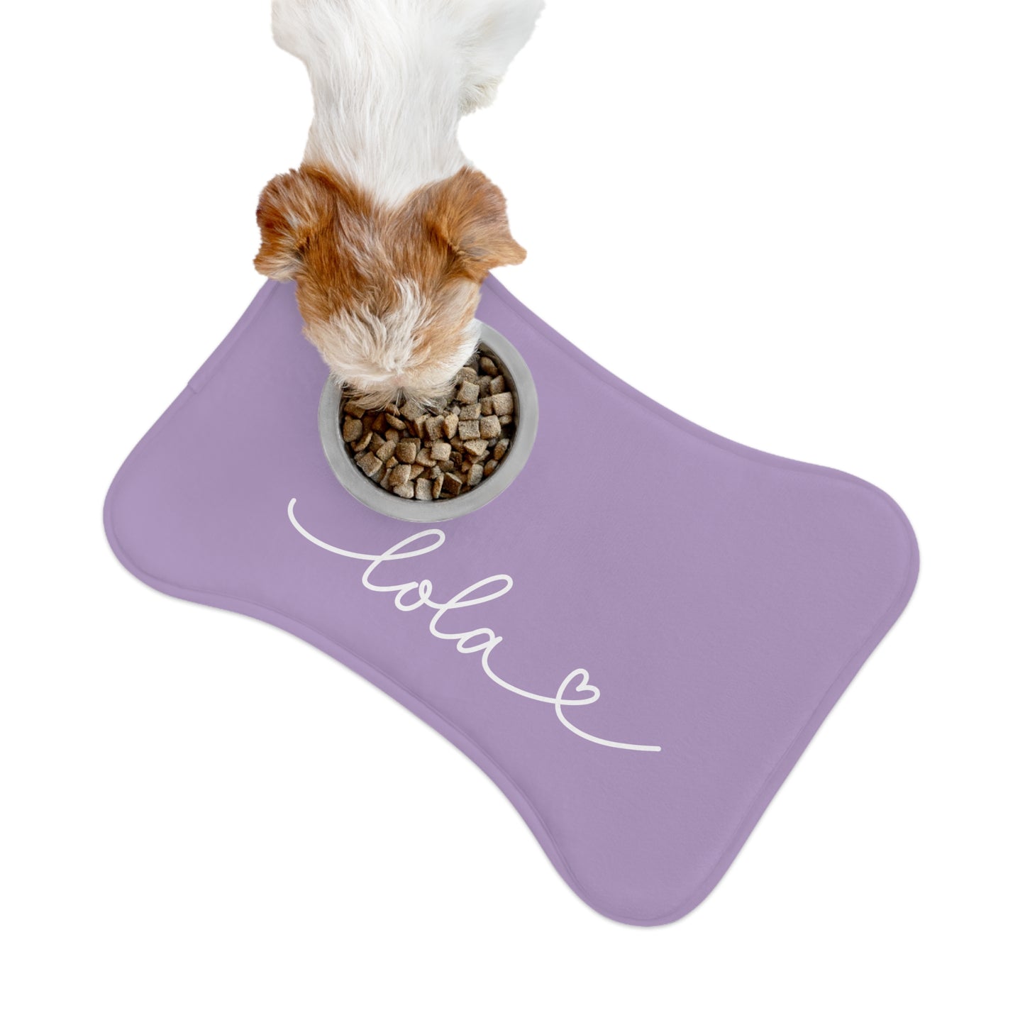Personalized Deep Purple Dog Food Mat