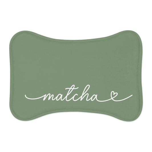 Personalized Matcha Green Dog Food Mat