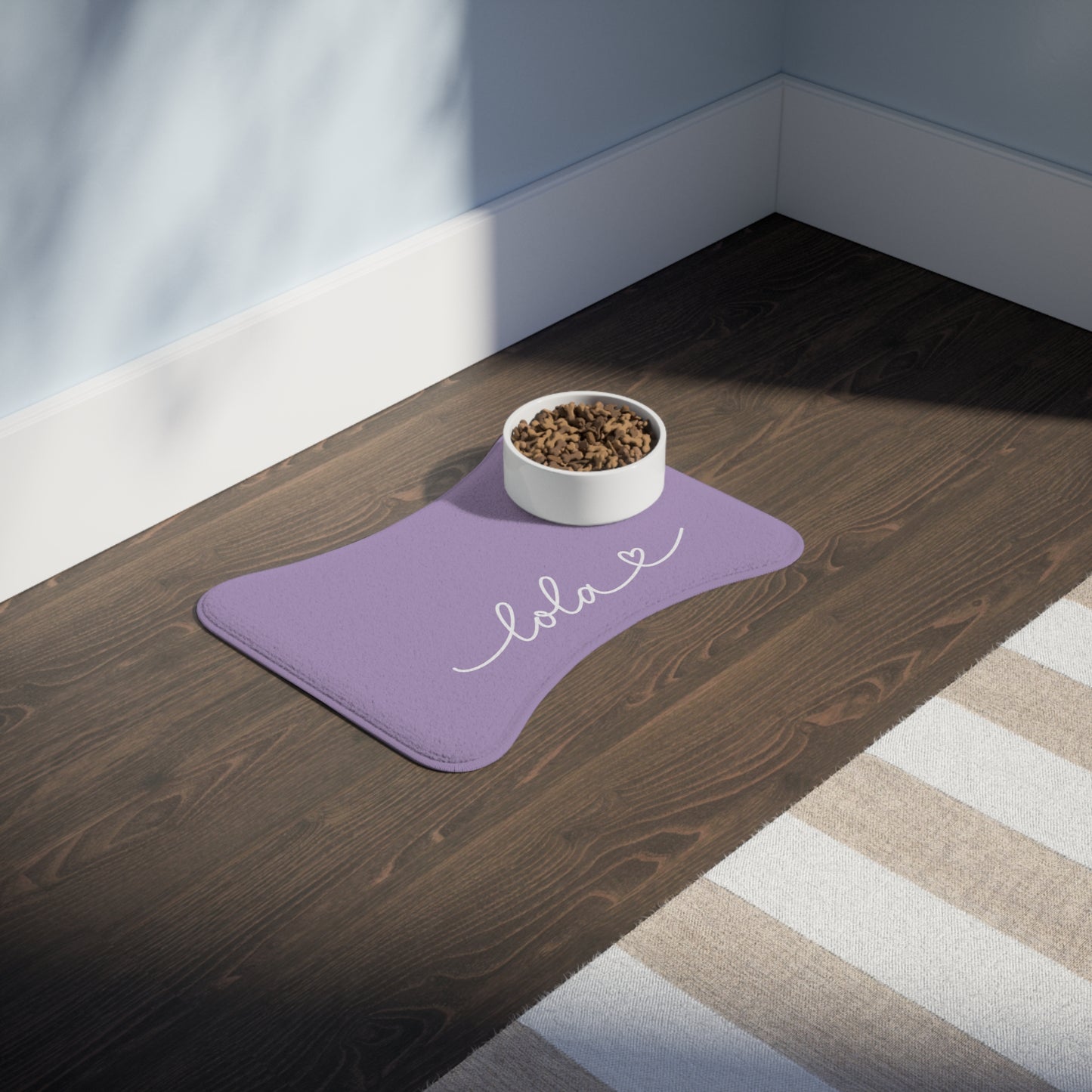 Personalized Deep Purple Dog Food Mat