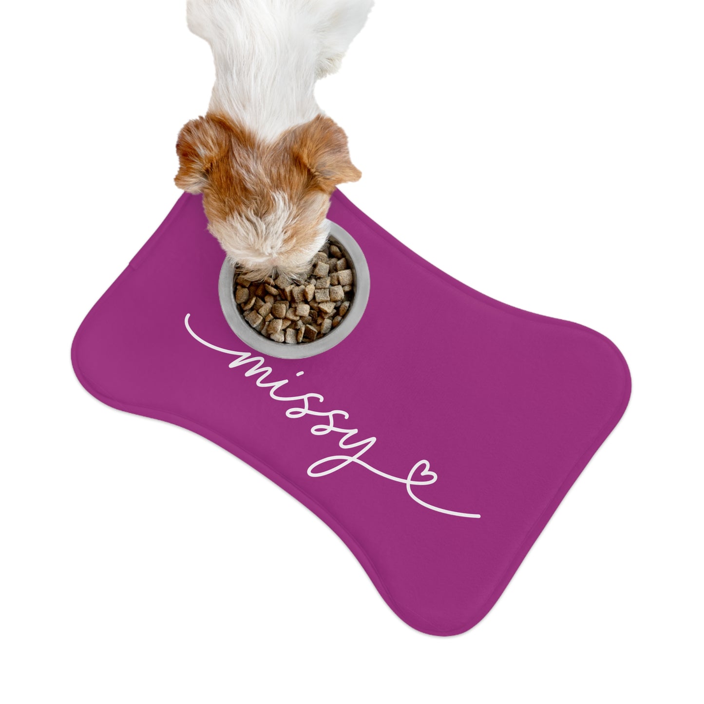 Personalized Magenta Dog Food Mat