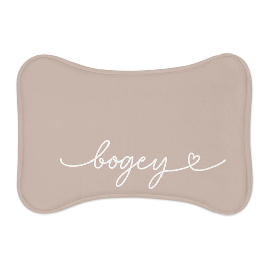 Personalized Beige Dog Food Mat