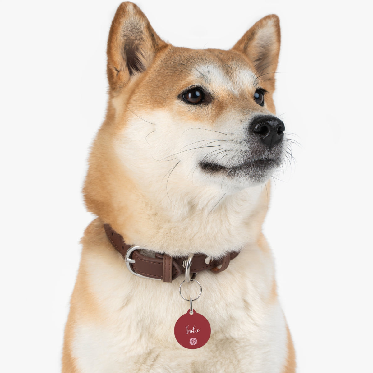 P003 red heart Name pet tag | Personalized Contact Info ID Tag