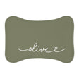 Personalized Olive Dog Food Mat
