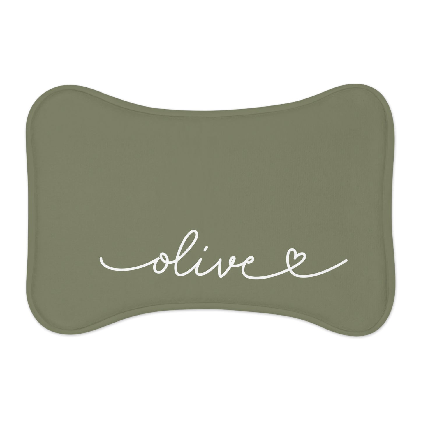 Personalized Olive Dog Food Mat