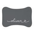Personalized Dark Grey Dog Food Mat