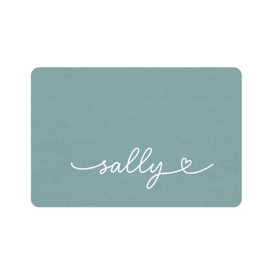 Personalized Eucalyptus Green Dog Food Mat | Custom Dog Placemat