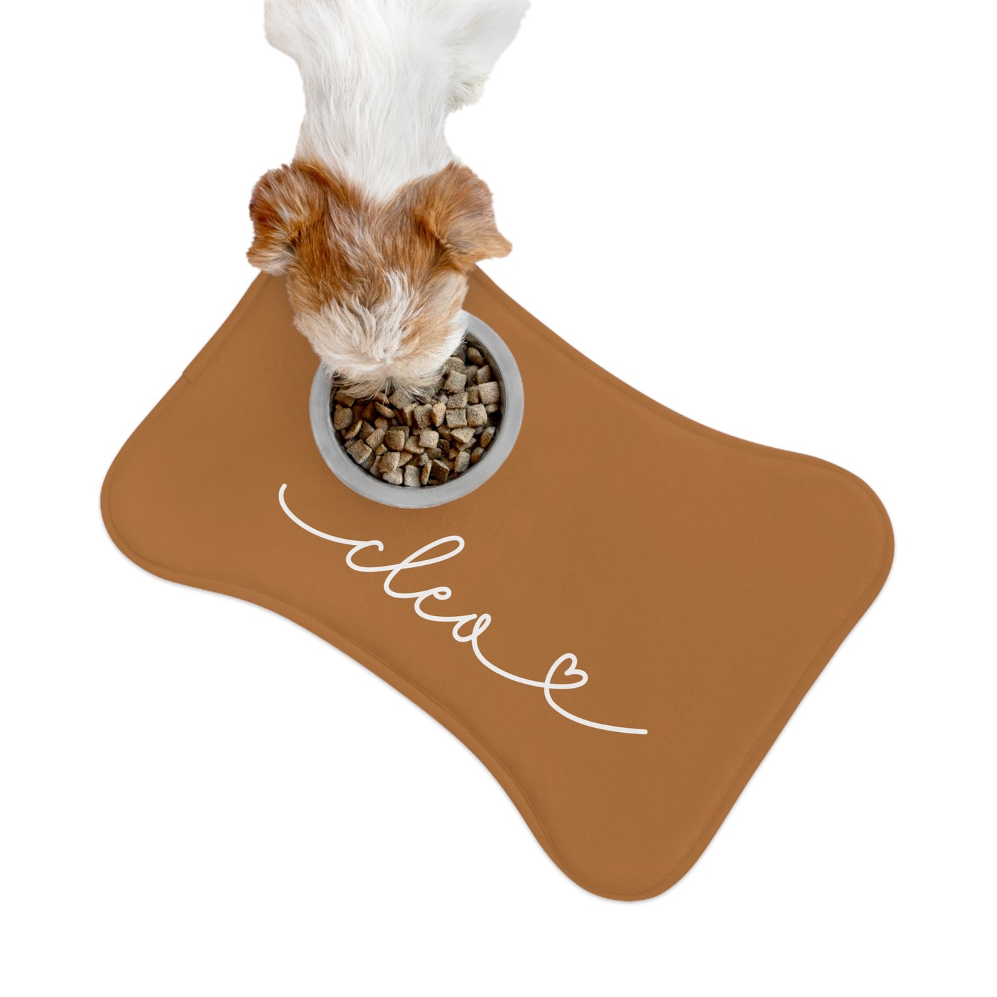 Personalized Cognac Dog Food Mat