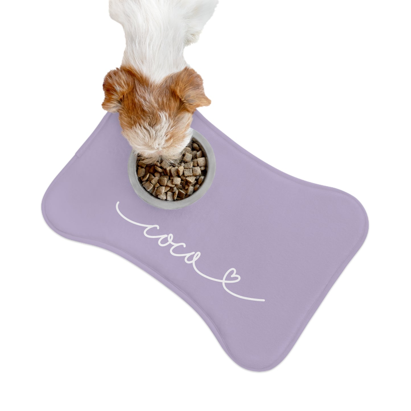 Personalized Soft Purple Dog Food Mat