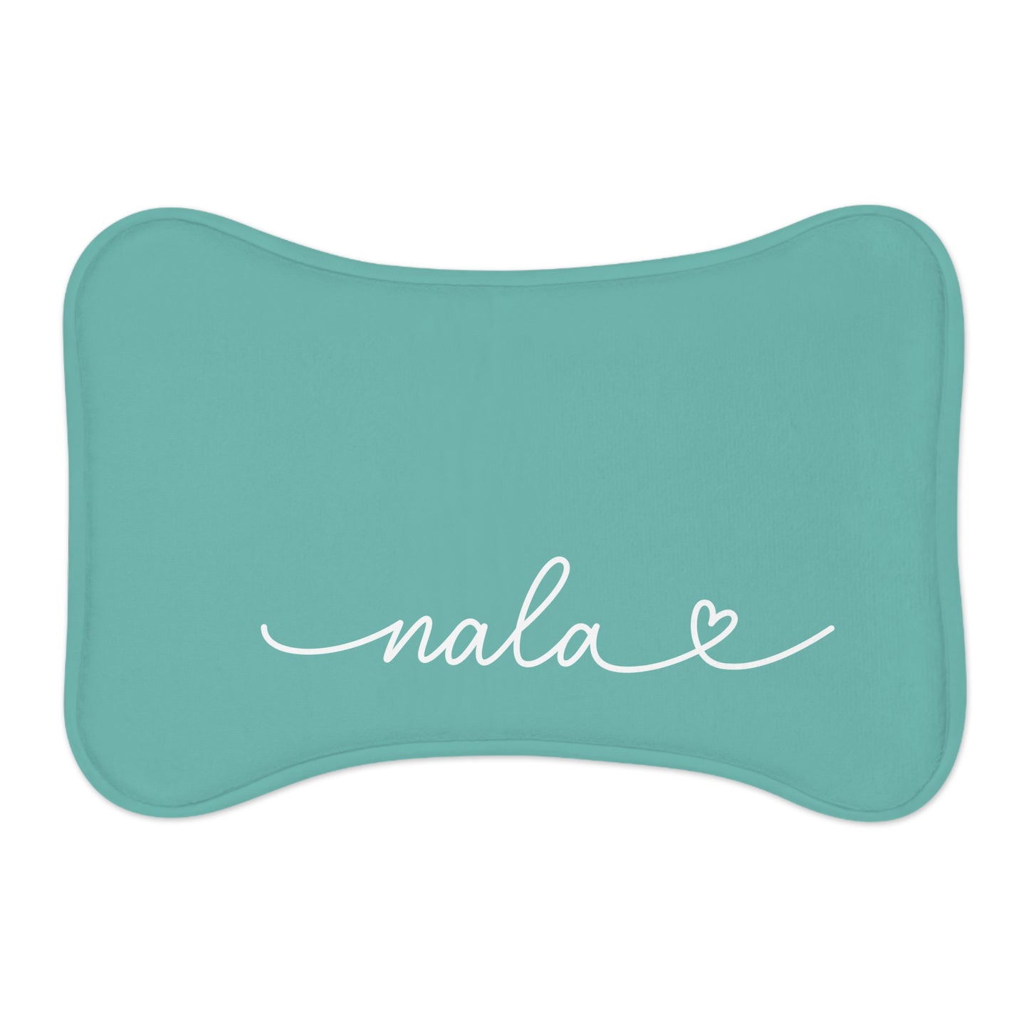 Personalized Turquoise Dog Food Mat