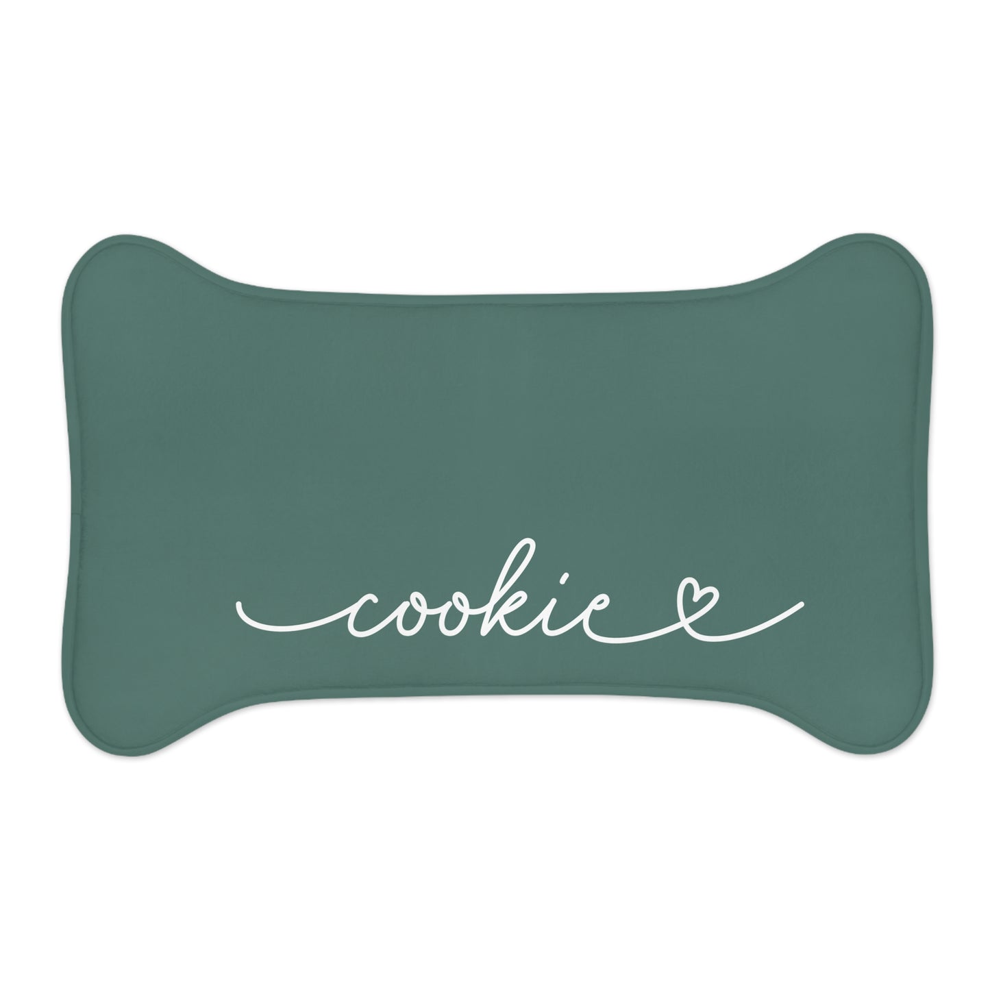 Personalized Pine Green Dog Food Mat