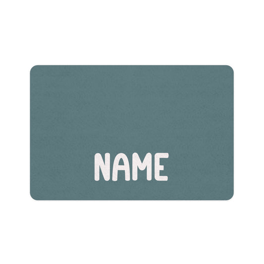 Personalized Petrol Blue Dog Food Mat | Custom Dog Placemat