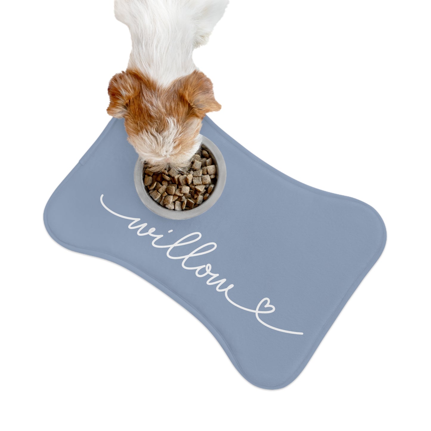 Personalized Medium Teal Dog Food Mat