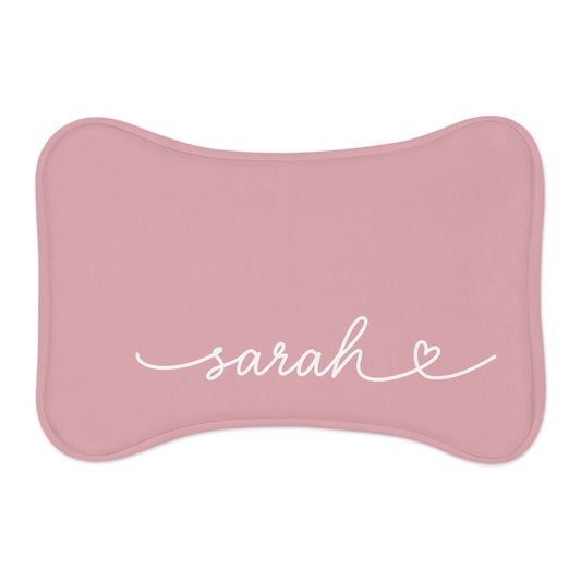 Personalized Mauve Dog Food Mat