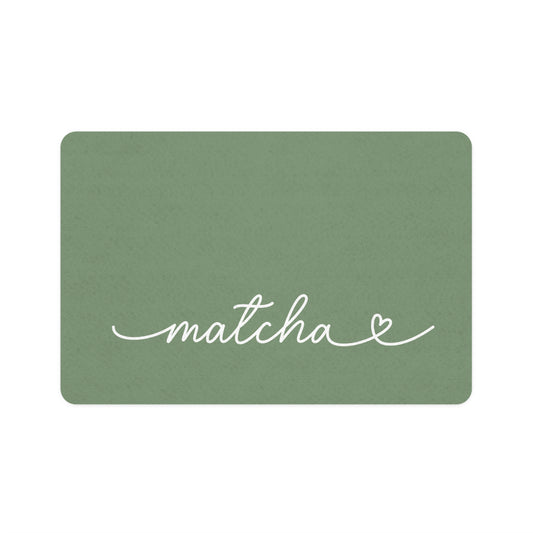 Personalized Matcha Green Dog Food Mat | Custom Dog Placemat