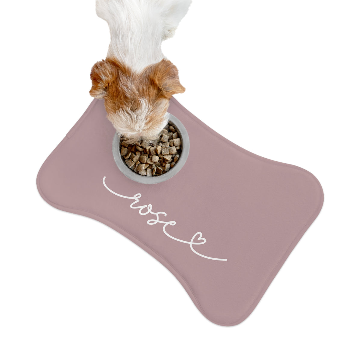 Personalized Dusty Rose Dog Food Mat
