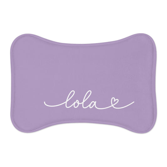 Personalized Deep Purple Dog Food Mat